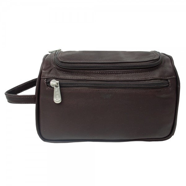 Leather U Zip Toiletry Kit