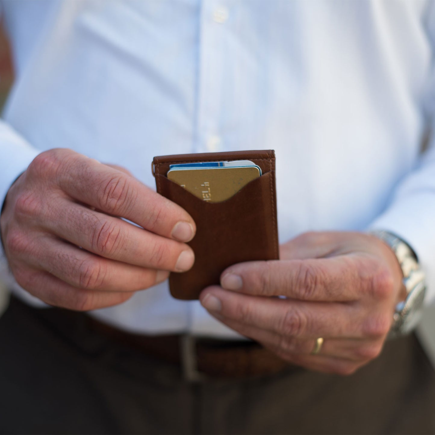 Leather Golfers Money fold (Old Design) - Clearance