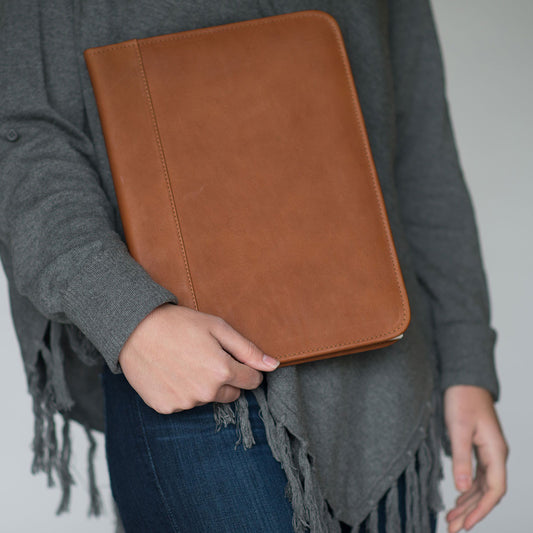 Letter Size Leather Writing Portfolio (No Zipper)