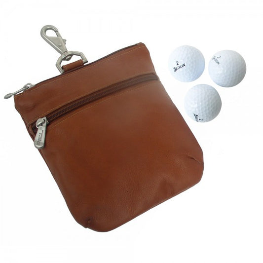 Leather Zippered Golf Valuables Pouch (Large)